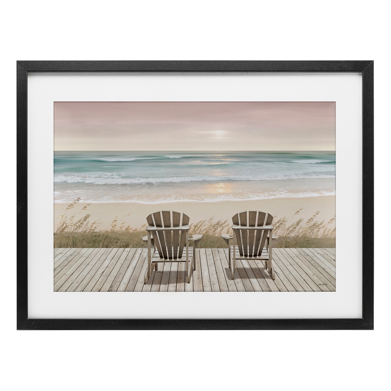 Stupell Industries Watching The Pastel Sunset Framed Print Under Glass, design by Amber Sterling
